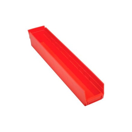 Quantum Storage Systems Shelf Storage Bin, Plastic, Red, 12 PK QSB105RD